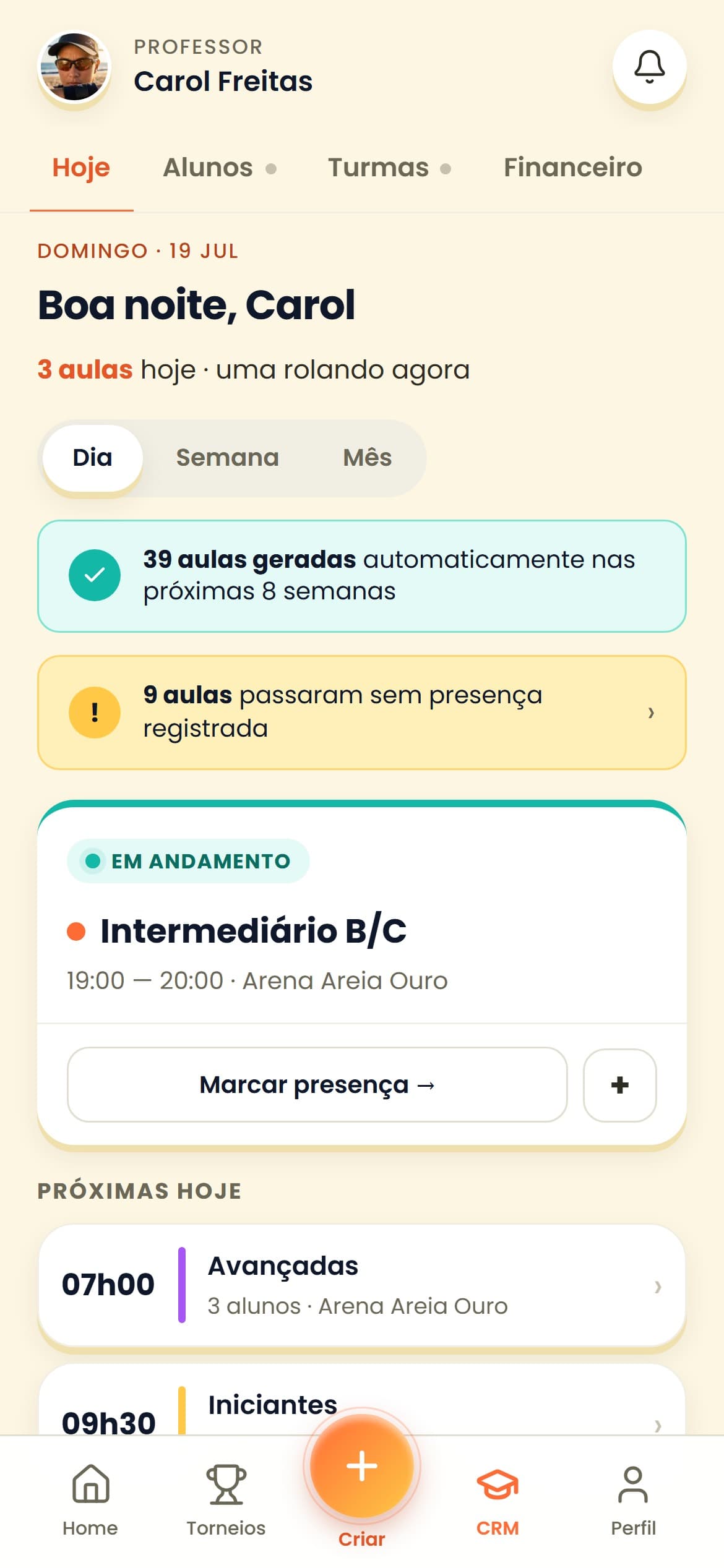 Gestão do professor no SpinBT